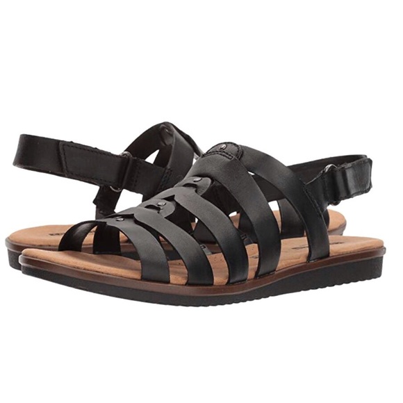 Clarks Shoes - Clarks Kele Jasmine Black Leather Sandal NWT